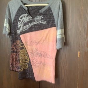 Woman’s Harley davidson T-shirt size large, gray black and light pink